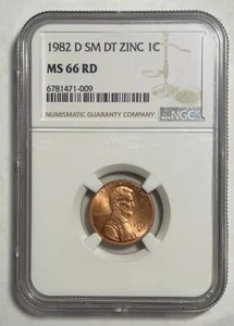 1982-D 1C Zinc Small Date NGC 66 RD - Picture 1 of 4