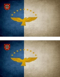 2x Autocollant sticker drapeau vintage vieilli acores portugal - Photo 1/1