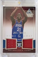 2014-15 Panini Paramount Home & Away Dual Patch 1/40 Joel Embiid #28 Rookie RC