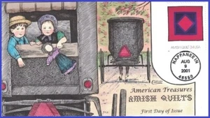 USA1 #3524 U/A COLLINS HAND PAINTED FDC   Red Border Diamond in Square - Picture 1 of 1