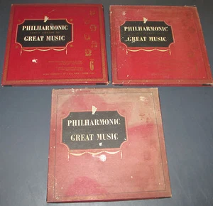 PHILHARMONIC FAMILY LIBRARY GREAT MUSIC Antique LOT Vinyl Records 3 Bände - Bild 1 von 2
