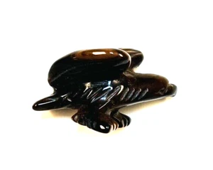 Miniature Stone Bird Eagle Tiger’s Eye? Carved 1” Brown - Picture 1 of 7