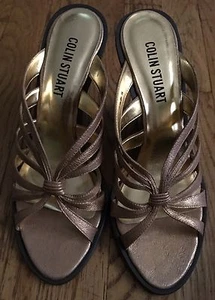 Casa rodante Colin Stuart con correas de madera con correas de oro profundo 8 1/2 nuevas sin etiquetas $79+ - Imagen 1 de 12