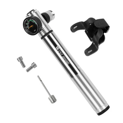 WEST BIKING Bicycle Air Pump Tire Inflator Ball Pump With Pressure Gauge 300PSI - Image 1 of 4