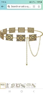 LEACOOLKEY Western Metal Concho Belt for Women Cowgirl Boho Waist Chain Belt for - Picture 1 of 6