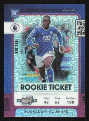 2021 Contenders Optic BOUBAKARY SOUMARE Soccer card Purple Mojo LEICESTER CITY - Image 1 of 2