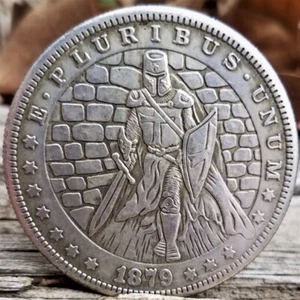 Freimaurer Tempelritter Medaillon Kunst - Betreten des Tores einer Steinfestung - Bild 1 von 11