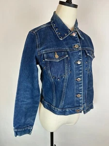 Vintage Jeansjacke Damen XS Nieten Distressed Patina Biker Rocker Grunge - Bild 1 von 20