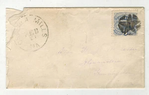 1870s OSCEOLA MILLS PENNSYLVANIA & #114 RAILROAD LOCOMOTIVE TRAIN & STAR CANCEL - Picture 1 of 2
