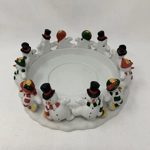 PartyLite P7436 - Frolicking Frosty Snowman 3-wick Candle Holder - Picture 1 of 7