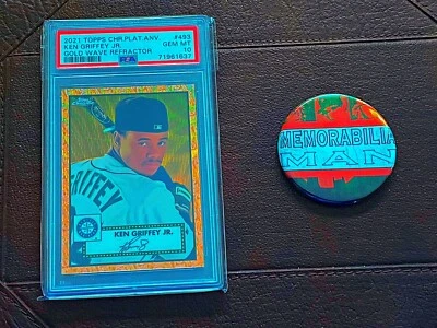 2021 topps chrome platinum anniversary KEN GRIFFEY JR Gold Wave Refractor - Image 1 of 4