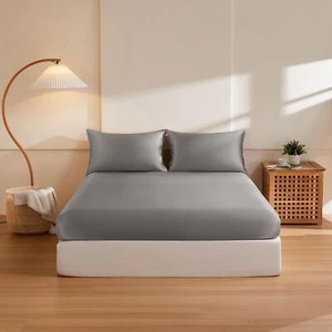 THXSILK Silk King Fitted Sheet 3Pcs Set, 6A+ Top Grade 100% Pure Mulberry Sil... - Picture 1 of 6