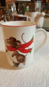 Vintage Otagiri Japan mug Christmas Gibson Greetings Fine China Cup - Picture 1 of 6
