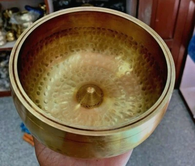 5" Hand beaten Golden Lingam Singing Bowl-free Cushion-free Mallet From Nepal - Image 1 of 4