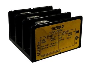 Bussmann 16280-3 Terminal Block 175A 600V 3P Tin-Plated Aluminum Connector - Picture 1 of 7