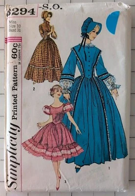Vintage Simplicity 3294 Misses'  Square Dance Dress Size 10, Bust 31 Uncut FF - Image 1 of 3