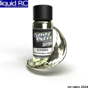 Spaz Stix 10010 White Gold Mirror Chrome Airbrush Ready Paint 2oz Bottle - Picture 1 of 2
