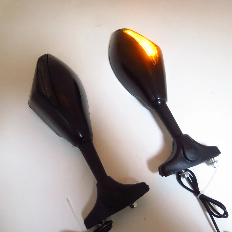 Espejo retrovisor LED negro para Yamaha YZF R6 R6S/Triumph Daytona lente de humo Foto 1 de 4