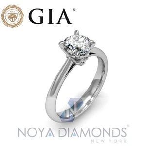0,79 KT J VS2 GIA ZERTIFIZIERTER NATÜRLICHER DIAMANT SOLITÄR PLATIN VERLOBUNGSRING - Bild 1 von 4
