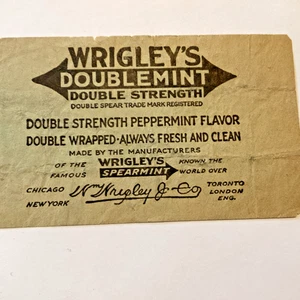 Werbung Kaugummi Verpackung Etikett WRIGLEY DOUBLEMINT 1917 - Bild 1 von 7