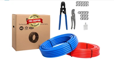 Kit de crimpadora abrazadera de cincha rollos de 1/2" 2x75 pies Pex-b para proyecto de plomería Foto 1 de 4