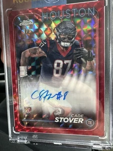 2024 Topps Chrome Rookie Red Geometric Refractor 1/5 Cade Stover #RA-CST Auto RC - Picture 1 of 4