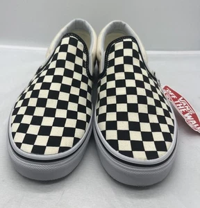 VANS Classic Slip-On Black and Cream Checkerboard Size Men 8/Women 9.5 NWT - Picture 1 of 7