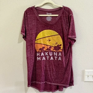 Disney Lion King Hakuna Matata Graphic Burnout T-Shirt Womens XXL - Picture 1 of 7