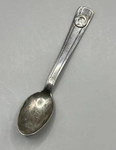 "Cuchara antigua de plata para niño/infante madre Mary Lourdes Francia 4,25""" - Imagen 1 de 10