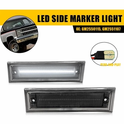 Luz LED delantera izquierda y derecha 2 piezas marcador blanco para GMC V1500 V2500 V3500 1987-1991 Foto 1 de 4