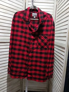 Goodfellow Herren Pyjama Hemd Gr. XL rot schwarz kariert Langarm Knopfleiste  - Bild 1 von 15