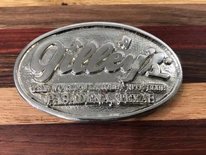 VINTAGE ***GILLEY'S*** THE WORLDS GREATEST NITE CLUB CHROME BUCKLE - Bild 1 von 6