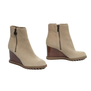 Botines MICHAEL MICHAEL KORS Mujer 7 M Beige Evelyn Punta Redonda Cuña Cuero - Imagen 1 de 15
