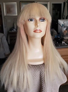 womens used wig, blonde, straight with bangs, 1-owner, 19", adjustable, $18 - Picture 1 of 3
