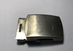 Vintage Militär Stil Schieber Silber Ton Gürtelschnalle Made In USA - Bild 1 von 6