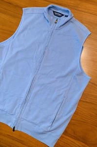Polo Golf Full Zip Vest Mens Large Blue Pima Cotton Ralph Lauren Soft Casual - Picture 1 of 15