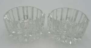Salt Cellars Open Dip Dish Matching Ribbed Set of 2 - Cut Glass - Picture 1 of 4