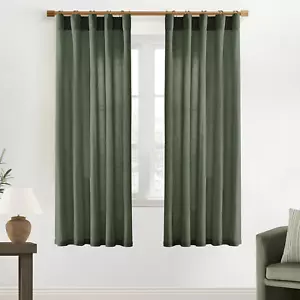 72 Inch Curtains Pleat,Boho Semi Sheer Curtains 72 Inches Long,Window Sheers Fre - Picture 1 of 9
