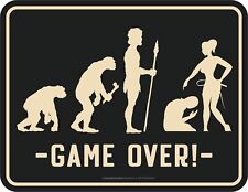Wedding Sign - Evolution Husband - Game Over - Tin Sign Printed Gift