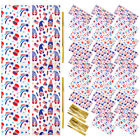 100x US-Flagge Gnome Geschenktüten aus Zellophan mit Bändern