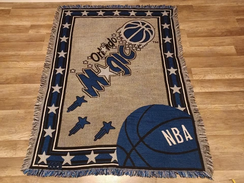 Vtg 90's The Northwest Company Orlando Magic Tapestry Made In USA Blanket 45x57 Cover