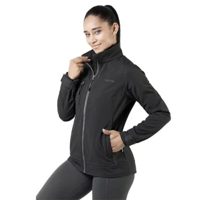 NWT Womens Soft Shell Jacket Size L Black Fleece Lined Full Zip Windproof - Image 1 of 4