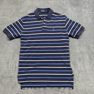 Polo uomo vintage by Ralph Lauren manica corta righe blu taglia small - Foto 1 di 7