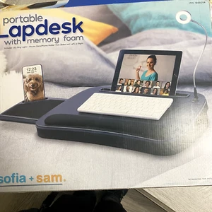 Sofia+Sam Portable Lap Desk with Memory Foam with USB Ring Light for 18" Laptop - Picture 1 of 8