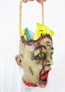 Halloween Trick or Treat Candy Bag Scary Head on a Rope Halloween Bag - Picture 1 of 11