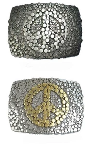 Schließe Buckle Gürtel-Schnalle Wechselschließe Peace Metall 4 cm Schnallen - Bild 1 von 3