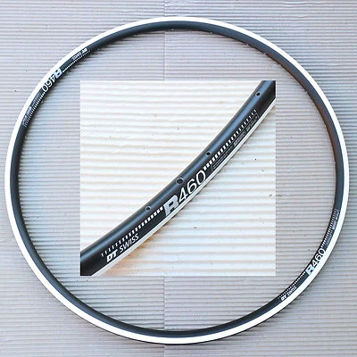 Felge DT Swiss R 460 Road Race - 28" 622x18 - 24 Loch - VL 6,5 mm schwarz silber - Bild 1 von 3