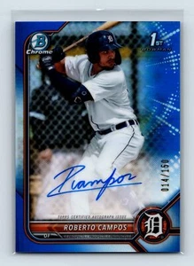 Roberto Campos 2022 Bowman #CPA-RCS Rifrattore Blu Cromato Auto #/150 - Foto 1 di 2