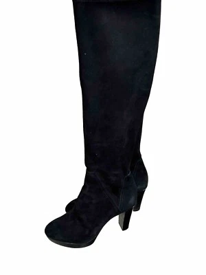 Botas Donald J Pliner para mujer plataforma eco crepé hasta la rodilla gamuza negra 6,5 M Foto 1 de 4