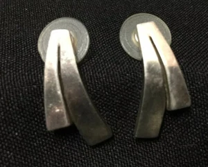 Orecchini pendenti TR-8 in argento sterling spesso marcati Messico vintage - Foto 1 di 2